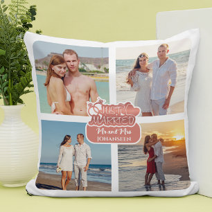 Coussin Collage photo juste marié Mariage cadeau famille