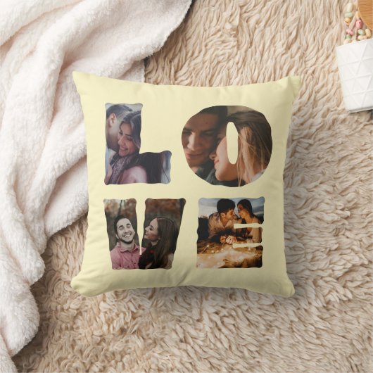 Coussin Collage photo LOVE I Valentines Day (Couverture)