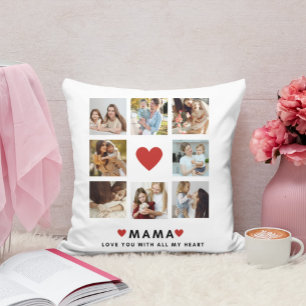 Coussin Collage Photo Maman We Love You Best Mother Cadeau
