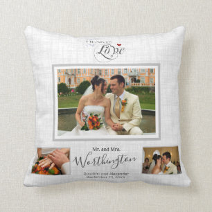 Coussin Collage photo Mariage Keepsaké personnalisé