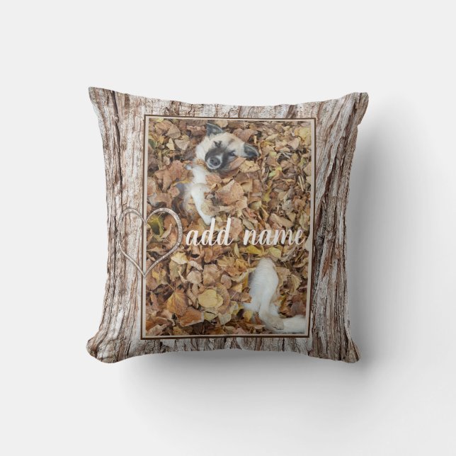 Coussin collage photo moderne de chien (Recto)