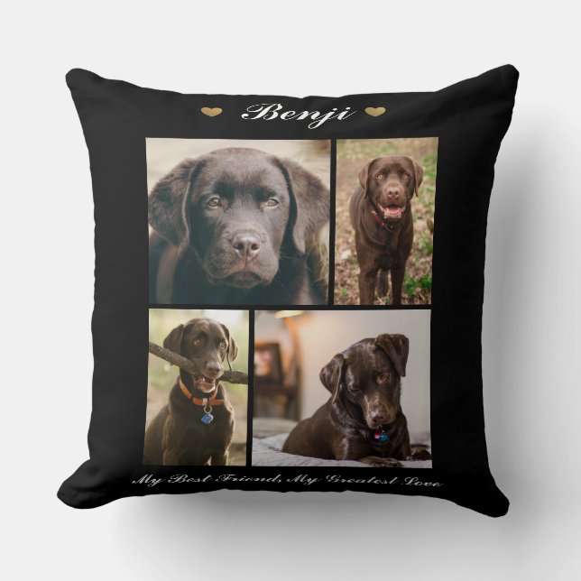 Coussin Collage photo moderne Milestone Keepsaké Chiens Ch (Recto)