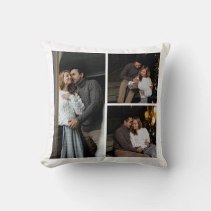 Coussin Collage photo moderne personnalisé de trois photos