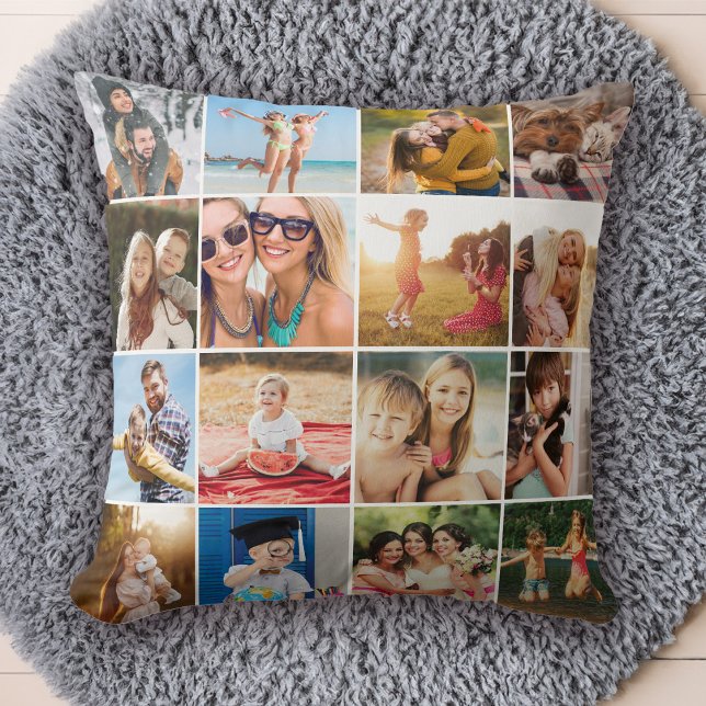 Coussin Collage photo moderne simple Instagram Chic Custom (Créateur téléchargé)