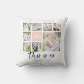Coussin Collage photo Monogramme personnalisé C'est nous (Recto)