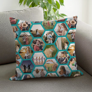 Coussin Collage photo Motif Hexagon géométrique