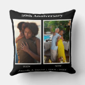 Coussin Collage photo noir et blanc pour anniversaire de m (Verso)