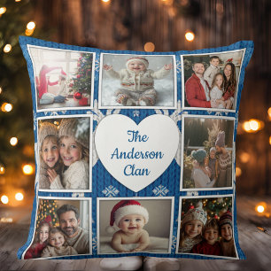 Coussin Collage photo Nordique Famille Bleue Et Blanc