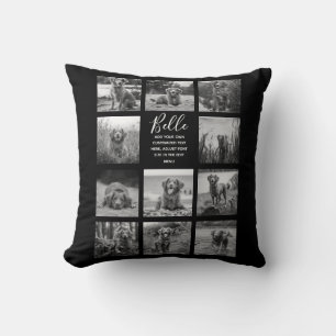 Coussin Collage photo personnalisé 11 noir