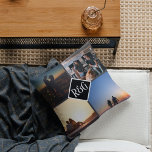 Coussin Collage photo Personnalisé 4 Monogramme photo<br><div class="desc">Photo Collage Personnalisé 4 Photo Coussin monogrammé de Ricaso</div>