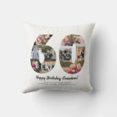 Coussin Collage photo personnalisé 60ème numéro Moderne Ca (Verso)