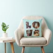 Coussin Collage photo personnalisé AMOUR Saint-Valentin (Chaise)