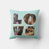 Coussin Collage photo personnalisé AMOUR Saint-Valentin (Verso)