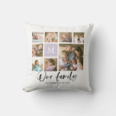 Coussin Collage photo personnalisé avec monogramme de notr (Recto)