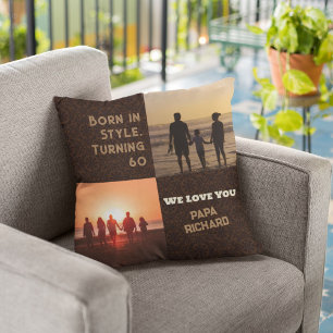 Coussin Collage photo personnalisé Cadeaux d'anniversaire