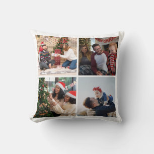 Coussin Collage photo personnalisé moderne quatre