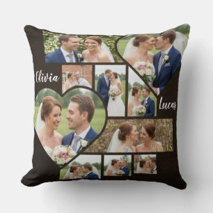 Coussin Collage photo personnalisé pour le 1er anniversair