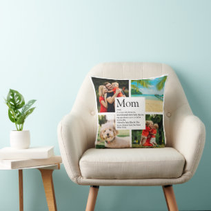 Coussin Collage photo personnalisé pour maman avec définit