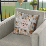 Coussin Collage Photo Rose We Love You Grand-mère Meilleur<br><div class="desc">"Collage Photo Pink We Love You Grandma Best Gift" pourrait se référer à un cadeau sentimental et personnalisé pour une grand-mère. Ce cadeau peut inclure une collection de photos arrangées dans un format collage, dressées contre un arrière - plan rose pour ajouter une touche de chaleur et de féminité. Le...</div>