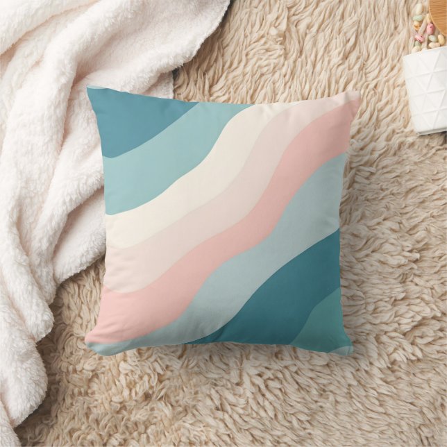 Coussin Collection Abstrait Moderne Rose Pâle Menthe (Couverture)