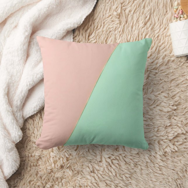 Coussin Collection Abstraite Tendance Rose Pâle Menthe (Couverture)