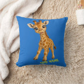 Coussin Collection de bébé girafe actif mignon bleu (Couverture)
