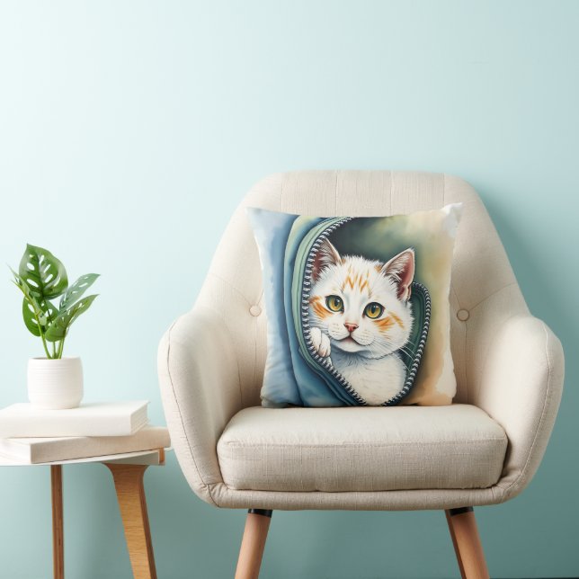 Coussin Collection de chats d'aquarelle magnifique moderne (Chaise)