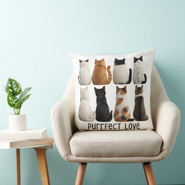 Coussin Collection de chats parfaite vue arrière (Chaise)