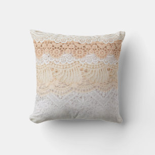 Coussin Collection de cheminée en dentelle fleurie sans so