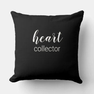 Coussin Collection de cœurs noir et blanc Motif de cœurs