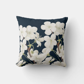 Coussin Collection de fleurs de minuit : Fleurs blanches s