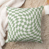 Coussin Collection de mariage Vert Sauge à carreaux déform (Couverture)