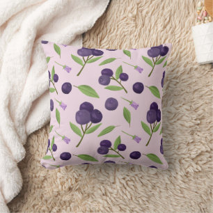 Coussin Collection de Motifs de paniers de fruits - bleuet