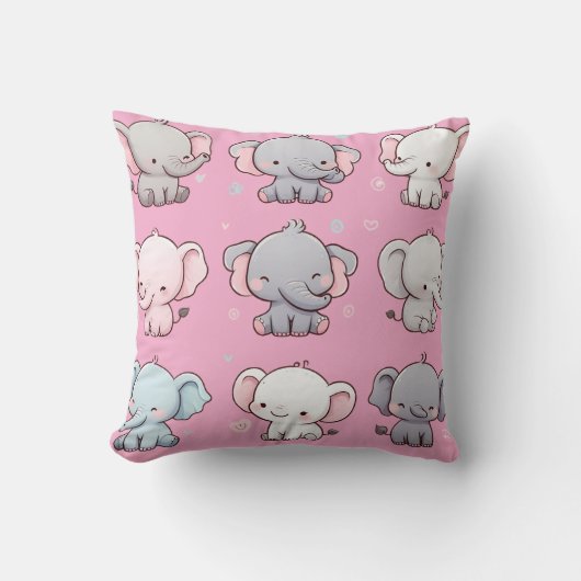 Coussin Collection de motifs d'éléphants adorables pour un (Recto)