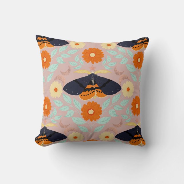 Coussin Collection de papillons botaniques fantaisistes |  (Recto)