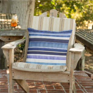 Coussin Collection de rayures de bateaux bleus de la Marin