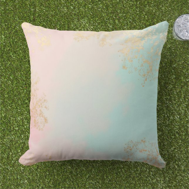 Coussin Collection Luxe Moderne Rose Pâle Menthe Douce Or (Herbe)