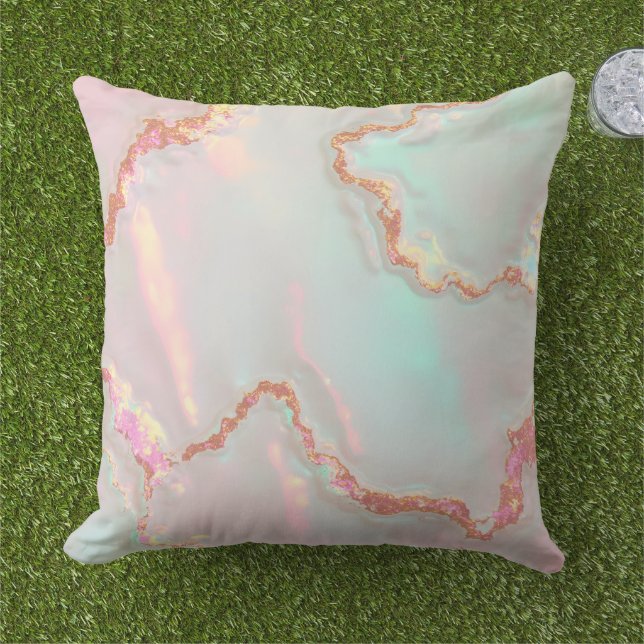 Coussin Collection Luxe Moderne Rose Pâle Menthe Douce Or (Herbe)