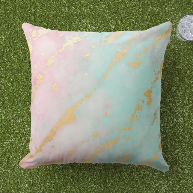 Coussin Collection Luxe Rose Pâle Menthe Or Tendance (Herbe)