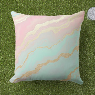 Coussin Collection Luxueuse Rose Pâle Menthe Or Populaire