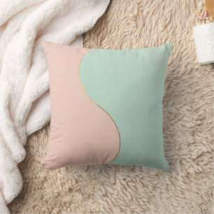 Coussin Collection Moderne Abstraite Rose Pâle Menthe