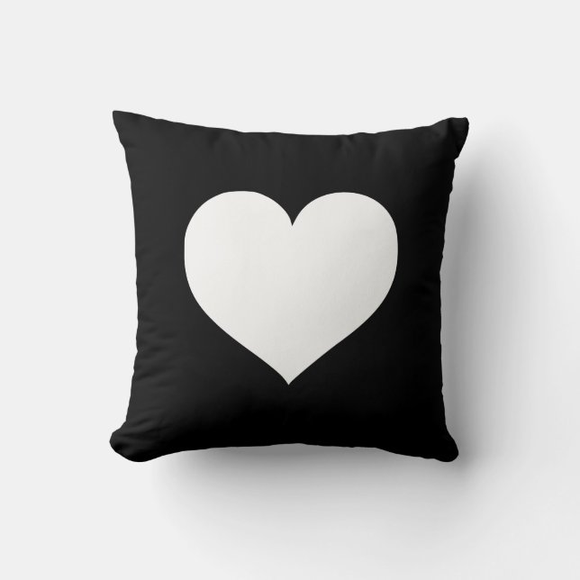 Coussin Collection noire et blanche de coeur (Recto)