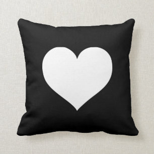 Coussin Collection noire et blanche de coeur