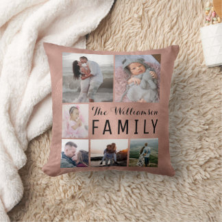 Coussin Collection photo moderne personnalisée Rose Gold W