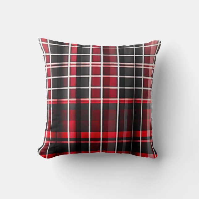 Coussin Collection populaire Abstraite rouge noir plaid (Recto)
