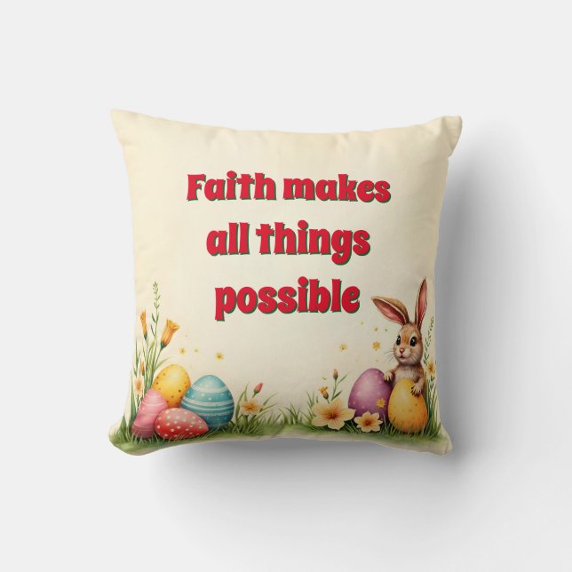 Coussin Collection populaire de petit lapin de Pâques (Recto)