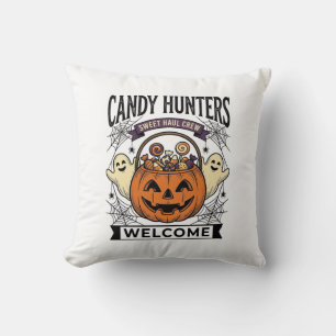 Coussin Collectionneur de bonbons Halloween Gravure vintag