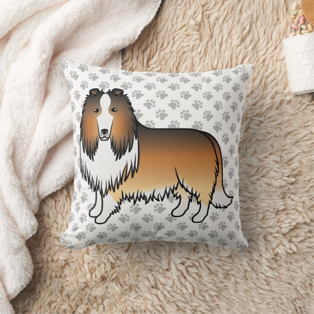 Coussin Colley Rough Sable Chien de Dessin Animé Mignon &  (Couverture)