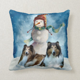 Coussin Colleys rugueux avec Noël de bonhomme de neige