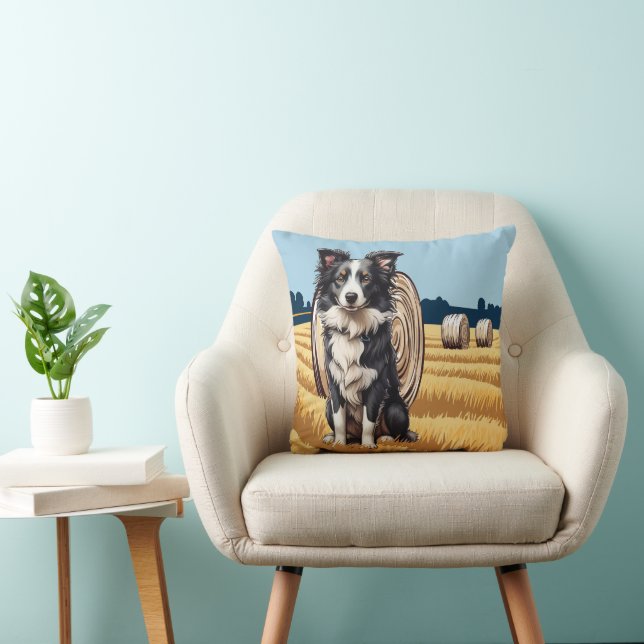 Coussin Collie frontalier à la ferme (Chaise)